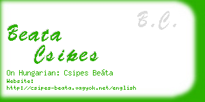 beata csipes business card
